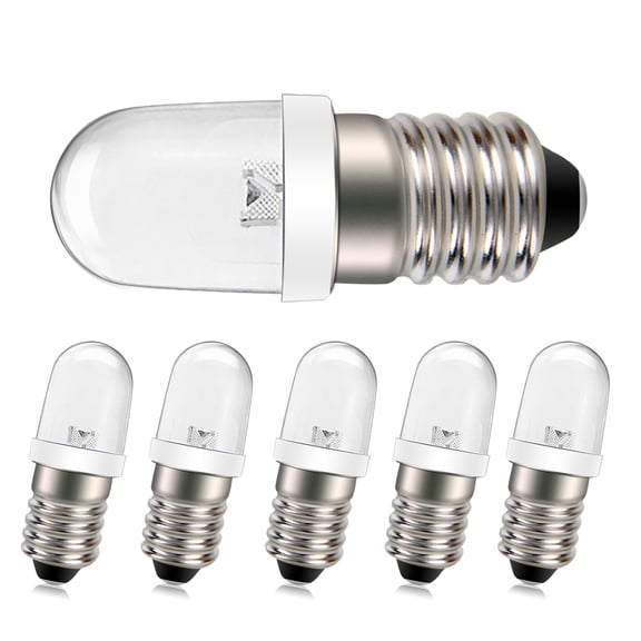 Ruiandsion E10 Miniature Bulb, 120V AC 1W 100LM Warm White 4300K,Replacement for Decor Cozy Home Ambiance,6-Pack