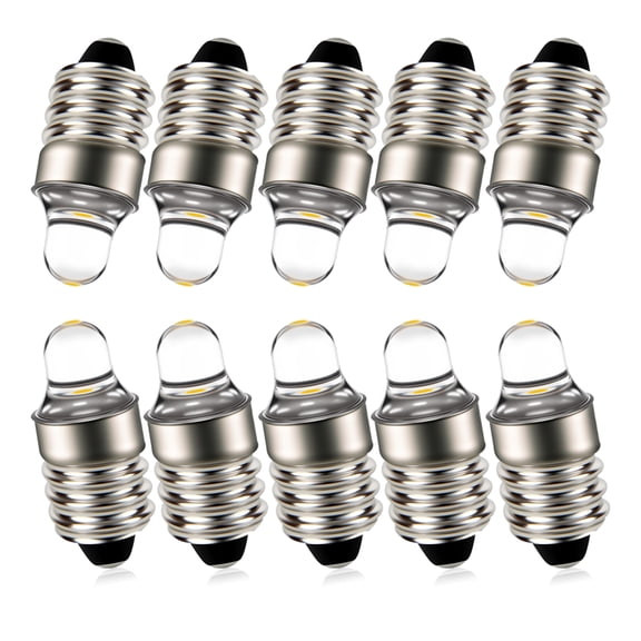 Ruiandsion E10 Miniature LED Bulb, 0.18W 100LM 4300K Warm White, 12V, Replacement for Hobby Lighting Work Light,10-Pack