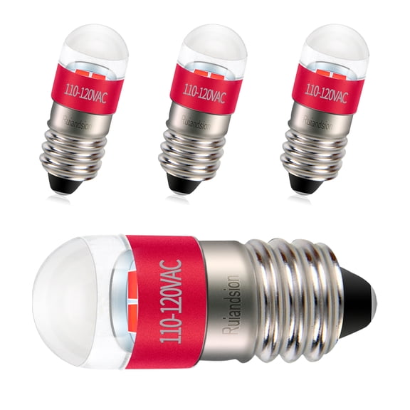 Ruiandsion E10 Red LED Bulb, AC110-120V 1W 100LM 2000K, Replacement Decorative Light for Mood Lighting,4-Pack