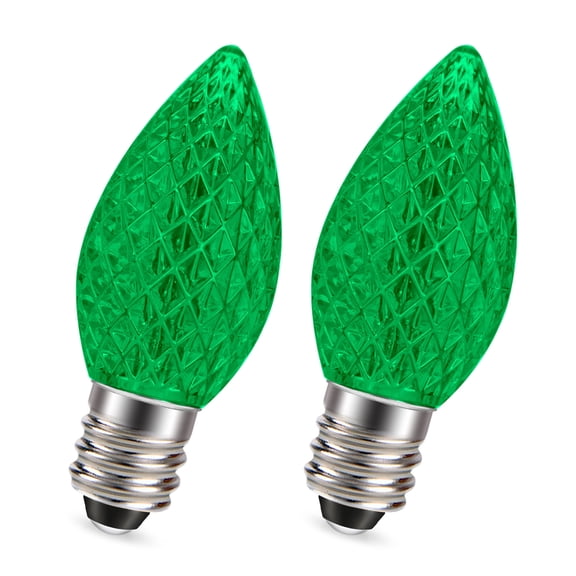 Ruiandsion E12 Green Candle LED Bulb, 0.6W 80LM, 110V for Holiday,Party Decor, 2-Pack