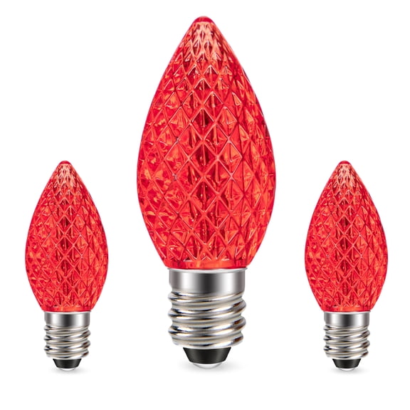 Ruiandsion E12 LED Bulb, 0.6W Red IP45 Waterproof Shatterproof, for Christmas Tree Decor, 3-Pack