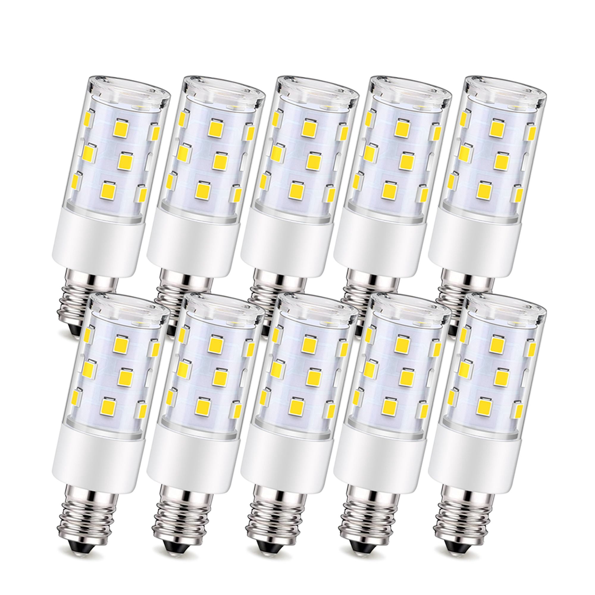 Ruiandsion E12 LED Bulb 4000K Warm White 4W 1000LM 2835 SMD 120V for Desk Boat Living Room,(pack of 10)