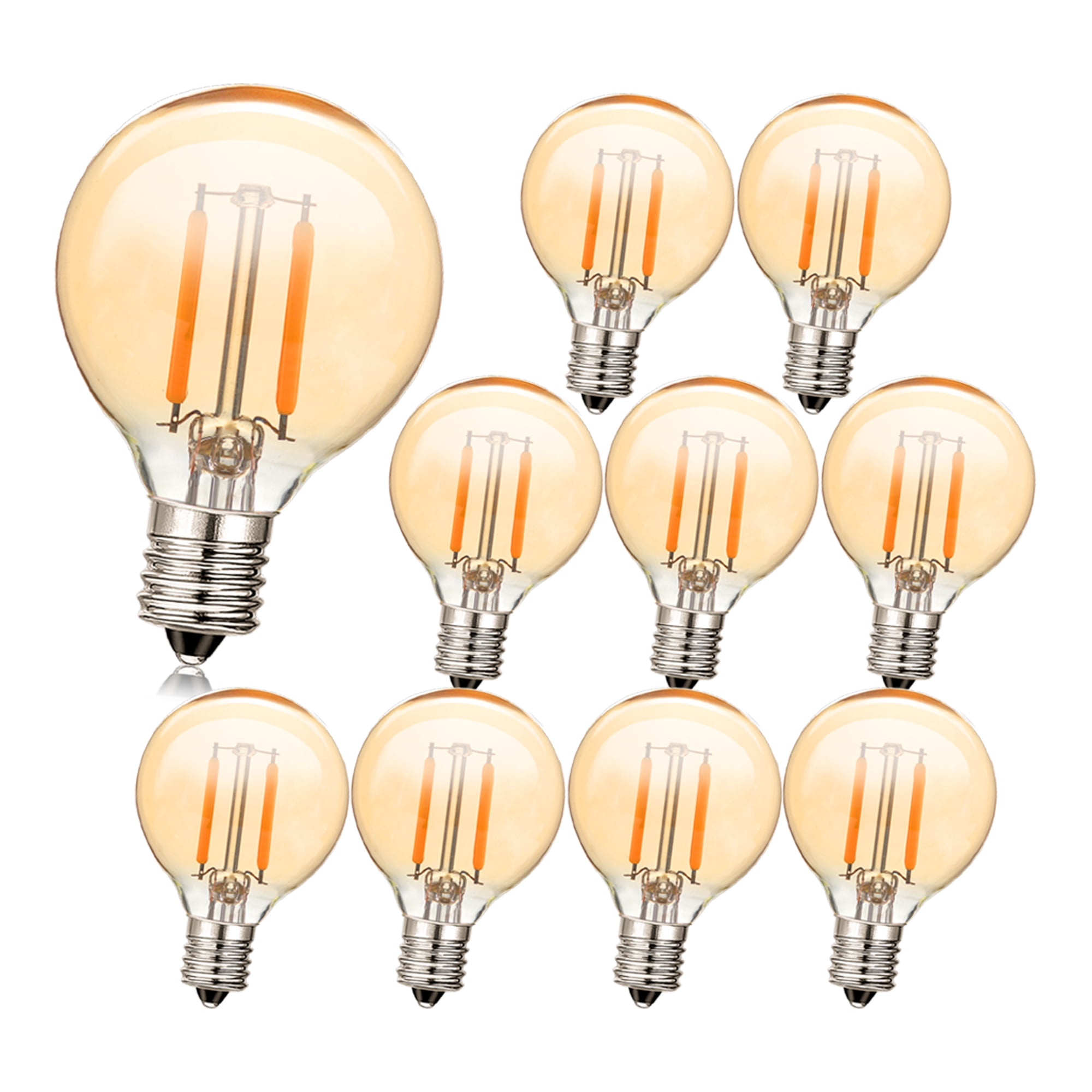 Ruiandsion E12 LED Bulb Warm White 100LM 110-130V 2200K 30000Hrs Long Life for Ambient Garden Bedroom,(Pack of 10)