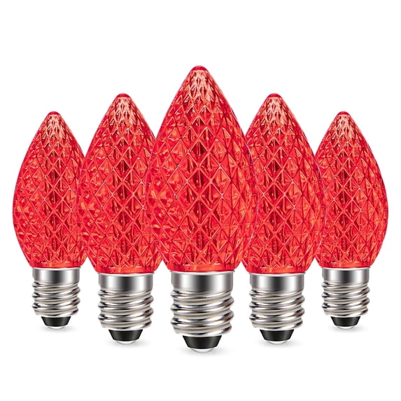 Ruiandsion E12 Red LED Candle Bulb 110V AC 0.6W 80LM for Outdoor Indoor Party Festival Atmosphere Lighting,Replacement,5-Pack