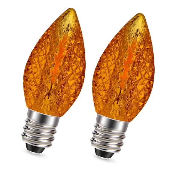 Ruiandsion E12 Orange Candle LED Bulb, 0.6W 80LM,110V for Holiday, Party Decor,2-Pack
