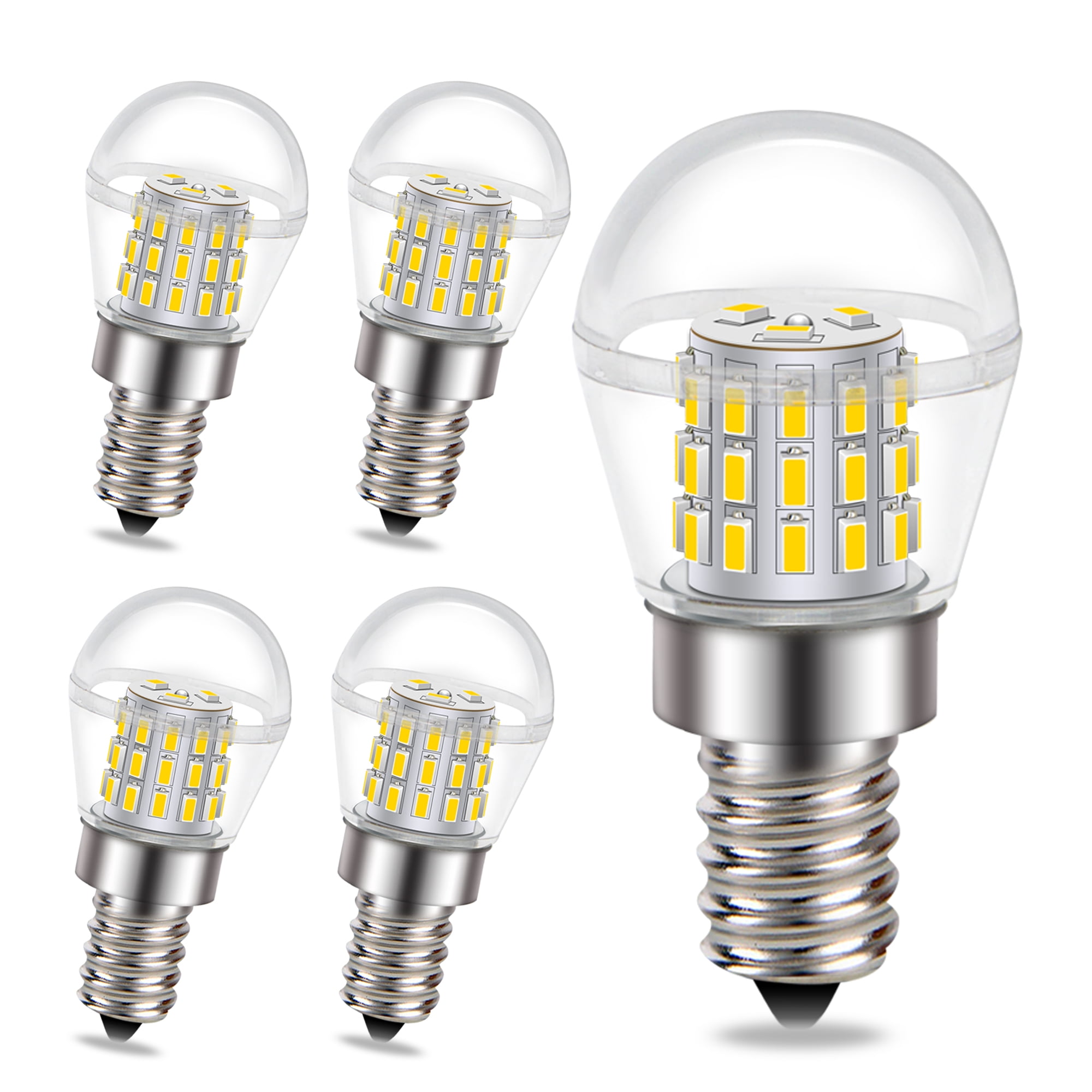 Ruiandsion E12 Small Base LED Bulb 1000 LM 3000K Warm White Wide Voltage 10V-30V Polarity Free for Decorative Lighting,(Pack of 5)