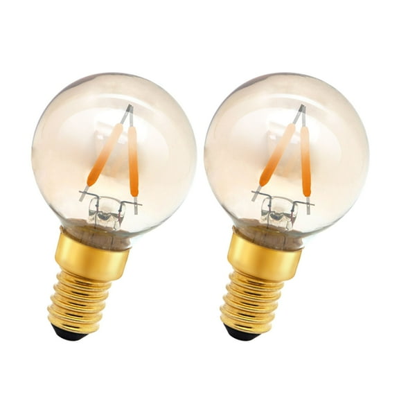 Ruiandsion E14 Decorative LED Globe G40 Bulb, 1W Warm White 2200K, 12-24V AC/DC, 2-Pack