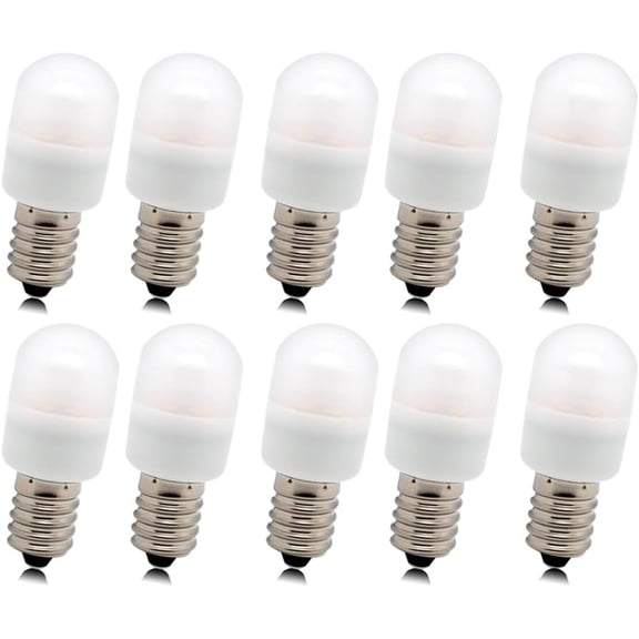 Ruiandsion E14 Base LED Bulb,10-Pack,AC 120V 2W(20W Halogen) 200LM 3000K Warm White No Flicker for Accent & Mood Lighting,
