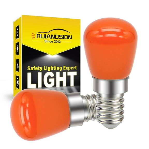Ruiandsion E14 Orange LED Bulb 220V 3W 250LM 2500K GLS Ellipsoid Shape Warm Orange Light for Bedroom Cabinet Display Accent Lighting,Pack-2