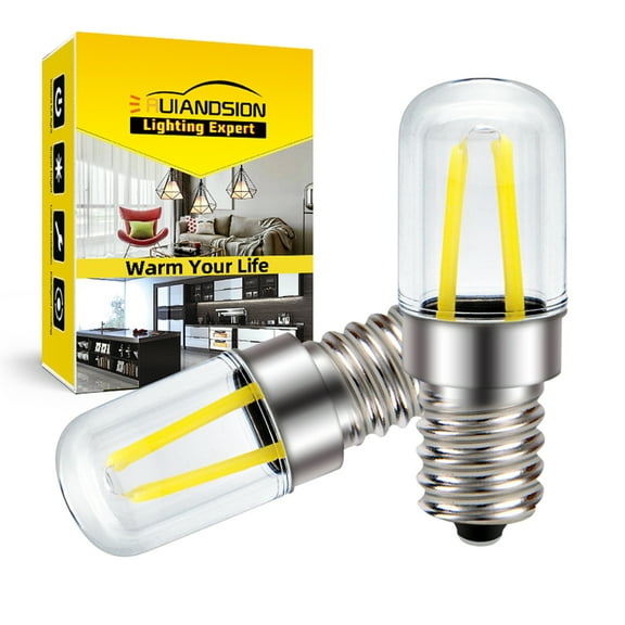 Ruiandsion E14 White LED Light Bulb, 1.5W 300LM 6000K Cool White, High Heat Resistant and Waterproof, for Microwave and Oven, AC 110-130V,Pack-2