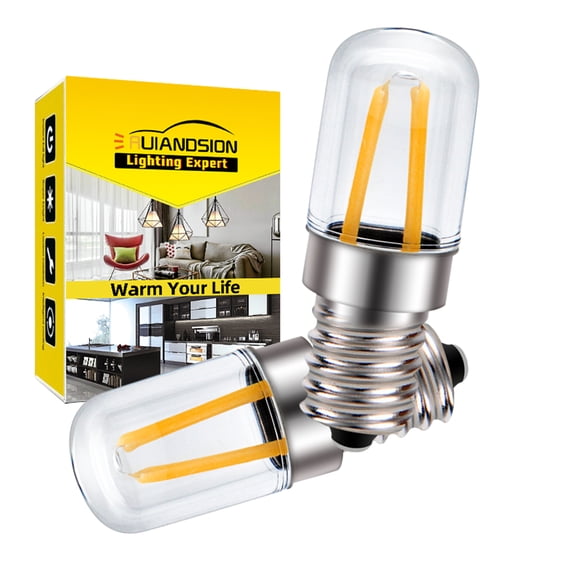 Ruiandsion E14 White LED Light Bulb, 1.5W 300LM 6000K Warm White, High Heat Resistant and Waterproof, for Microwave and Oven, AC 110-130V,Pack-2