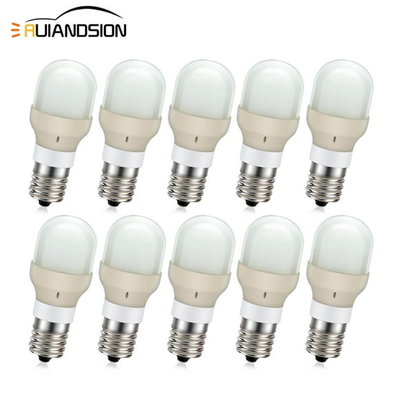 Ruiandsion E17 Intermediate Base LED Bulbs, 2W Light Bulbs, Daylight, 300LM, Non-Dimmable Ceiling Fan Light Bulbs, 10-Pack