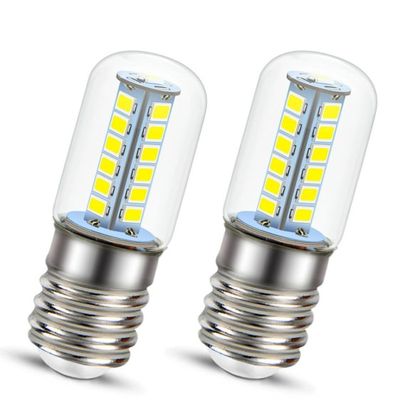 Ruiandsion E17 LED Bulb 2-Pack, White 500LM 2W AC 110-130V for Ceiling Fan and Microwave Oven, Stove Lights