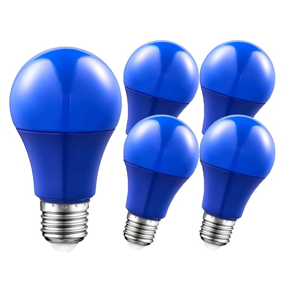 Ruiandsion E26/E27 Base LED Bulb,5-Pack, 9W Blue,85-265V(110V/220V), Replacement for Holiday Christmas Decor String Lights