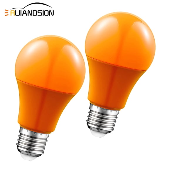 Ruiandsion E26/E27 LED Bulb,2-Pack,9W Orange 2500K,85-265V(110V/220V), Festive Mood Lighting for Christmas and Parties,Dimmable