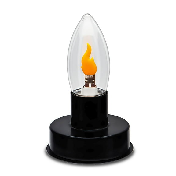 Ruiandsion E27 Candle Flame Bulb DC 3-4.5V Warm White 2700K Detachable Base Flickering Effect Portable for Christmas Decor,Pack of 1
