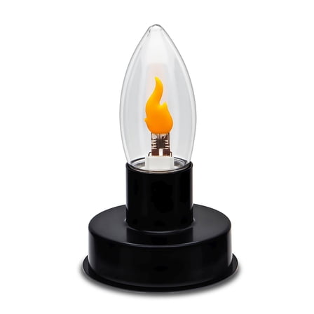 Ruiandsion E27 Candle Flame Decor Bulb, DC 3-4.5V Warm White 2700K, Detachable Base, Flickering Effect Portable for Mood Lighting ,1-Pack