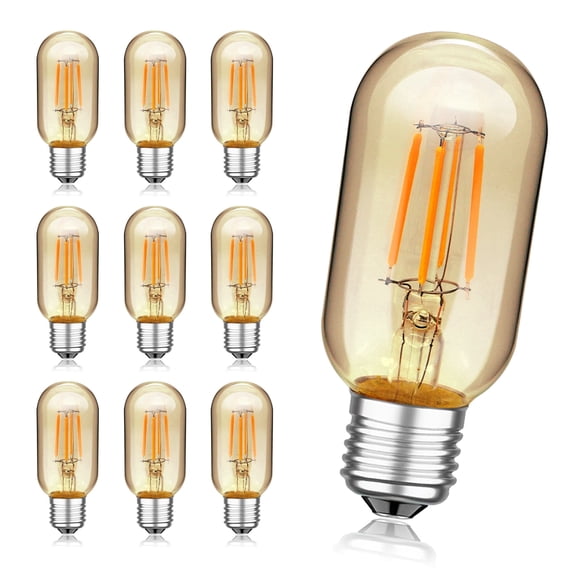 Ruiandsion 10-Pack E27 Decorative LED Bulbs, 5V DC Only, 4W 2200K Warm Light Oval Retro Filament for Indoor/Outdoor Fixtures