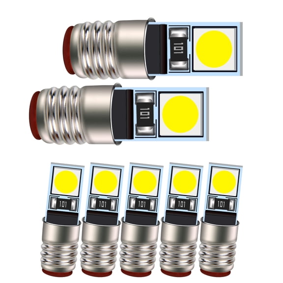 Ruiandsion E5 12V Micro LED Light Bulb, 100Lm White,AC/DC, for Architectural Models,7-Pack