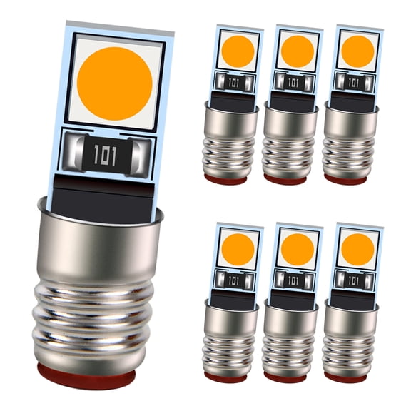 Ruiandsion E5 24V Micro LED Light Bulb, 100Lm Warm White,AC/DC for Miniature Landscape Light,Replacement,7-Pack