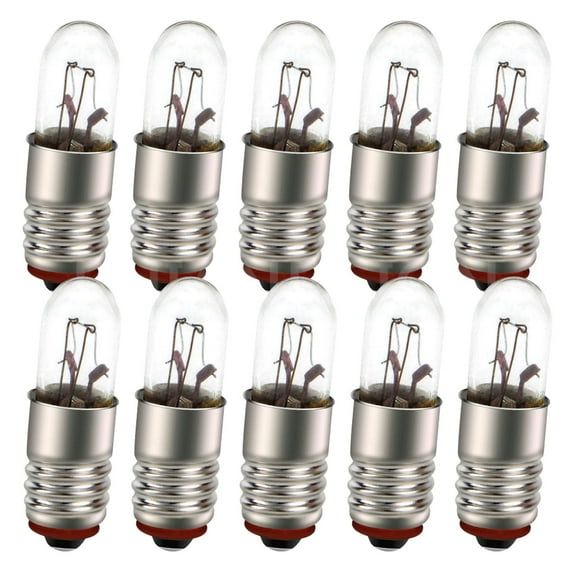 Ruiandsion E5 Base Miniature Halogen Light,10-Pack,12V 0.45W 80LM 3000K Warm White for Models Crafts Miniature Buildings Retro Flashlights