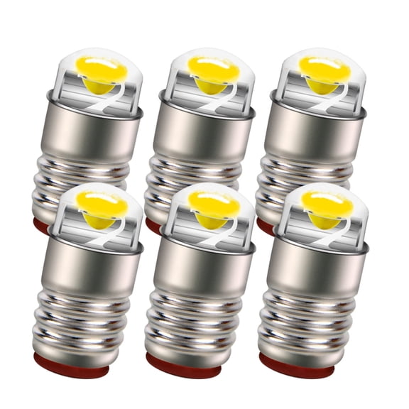 Ruiandsion E5 E5.5 Mini Screw COB LED Bulb, 6V 0.01W 80LM 3000K Warm White for Model Street Lights Lamp Indicator,6-Pack