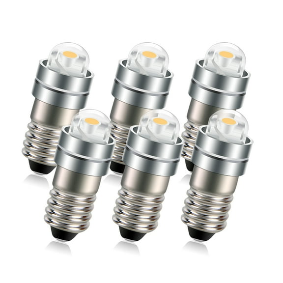 Ruiandsion E5 LED Bulb 12V Warm White E5.5 Screw Base LED Bulb Upgrade for Model Railway Lights,6pcs