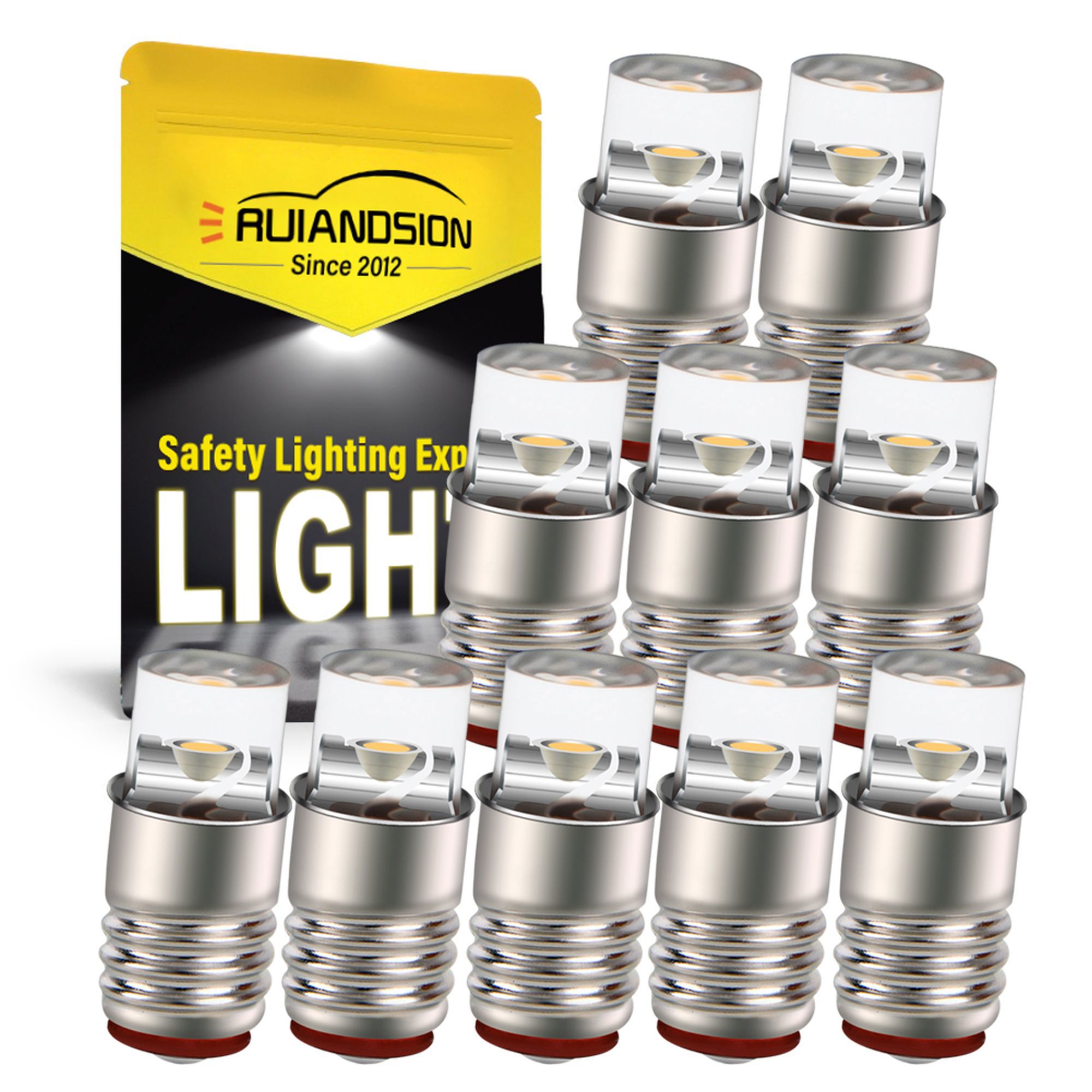 Ruiandsion 4x Lampadine LED E5 / E5.5 6V Bianco 60 Lumen | Attacco A Vite Miniature | Per Modellismo Treni, Plastici, Diarami E Illuminazione | Durata 50.000 Ore