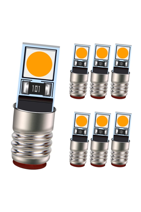 E5 COB LED Mini Bulb, 3V 0.2W 100Lumens Warm White 3000K, AC/DC, Non-Polarity, for Model Train Vintage Decor,7-Pack