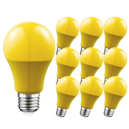 Ruiandsion E26/E27 LED Bulb,10-Pack,9W Yellow,85-265V(110V/220V), Replacement for Holiday Christmas Decor String Lights