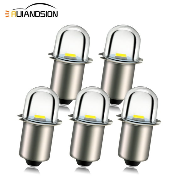 Ruiandsion Flashlight Bulb P13.5S 2835 Chip Emergency Working Lamp Flashlight Replace Bulb 6V White Pack of 5