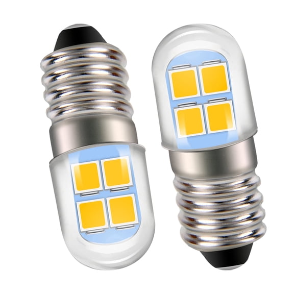 Ruiandsion E10 Mini LED Flashlight Bulb, 6V 150Lumens Warm White, for Outdoor Torch Light ,4.5V 4.8V Compatible ,2-Pack