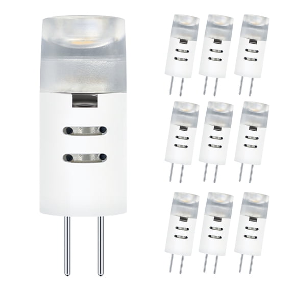 Ruiandsion 10-Pack G4 Bi-Pin Base LED Light Bulbs, 12V Low Voltage, 1W 100LM Warm White 3000K,Replacement for Kitchen Cabinet RV