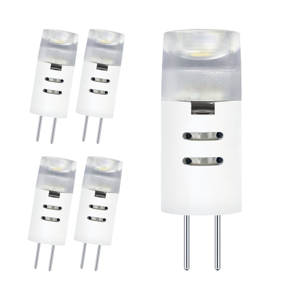 Ruiandsion G4 Bi Pin Base LED Bulb,5-Pack,12 V 1 W 100LM 6000K White, Low Voltage Lighting Replacement for Kitchen Cabinet RV Marine Lighting