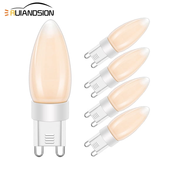 Ruiandsion G9 LED Bulb, AC 110V 400W Equivalent, Dimmable, 2200K Warm White, 300 Lumens No Flicker, Ceramic Base, for Chandelier, Vanity Light, Home Indoor Lighting,5-Pack
