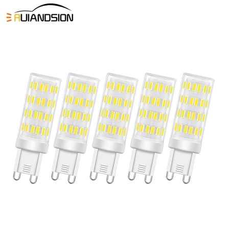 Ruiandsion G9 LED Bulb White AC/DC 12-24V for Home and Chandelier Lighting - Pack of 5