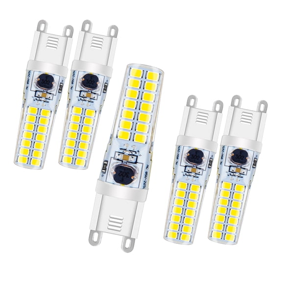 Ruiandsion G9 LED Bulb, Ceramic Base, 5W(50W Halogen), 500LM 6000K Daylight, Wide Voltage 85-265V,for Home Cabinet and Desk Lamp,5-Pack