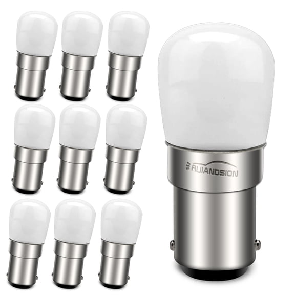 Ruiandsion 10-Pack B15 BA15D LED Bulbs, 85-265V(110V 120V 220V ) 150LM 3000K Warm White, for Home Indoor Lighting