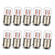 Ruiandsion LED Light Bulb BA15S Red 24x2835 Chips 85-265V 720LM 360 Degree for Ambient Home Restaurant Lighting  pack of 10