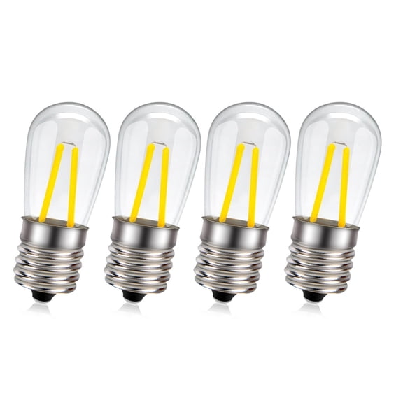 Ruiandsion E17 LED Filament Bulb, Pack of 4, 1.5W White 200LM 6000K,  IP65 Waterproof for Indoor and  Outdoor Use, AC 110-130V