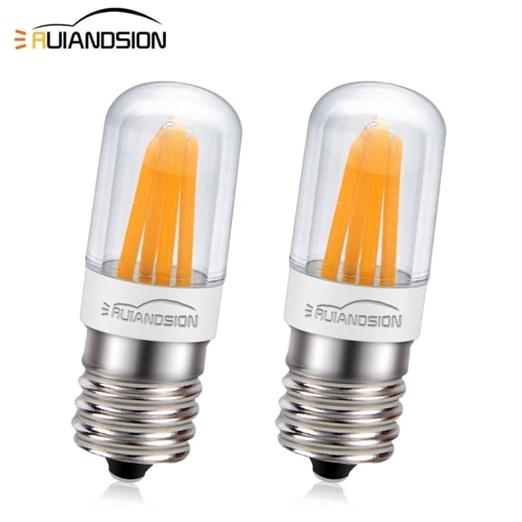 Ruiandsion E17 Vintage Filament LED Bulb, Warm White 4300K 400LM, 110-130V, Perfect for Cafe, Boutique Display Case,2-Pack