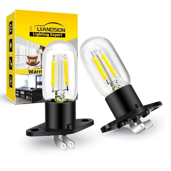 Ruiandsion Microwave Bulb Z187 Base 110V 120V 25W LED Lamp Bulb for Universal Microwave Pear Oven Lamp, White Non-Dimmable,(pack of 2)