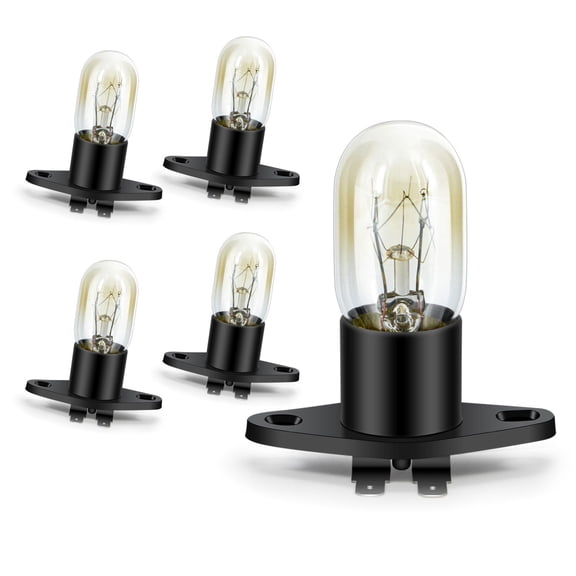 Ruiandsion Microwave Halogen Light Bulb,20W 300 LM 3000K Warm White 110-130V with Plug-in Base Direct Replacement,Integrated Design,5-Pack
