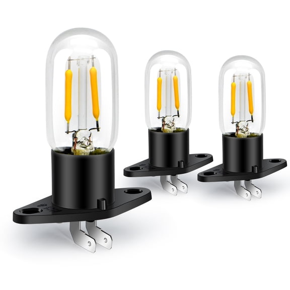 Ruiandsion Microwave Oven LED Light Bulb, 110-130V 2W(25W Halogen) 500LM Amber 2200K, for Range Hood,Z187 Integrated Socket,3-Pack