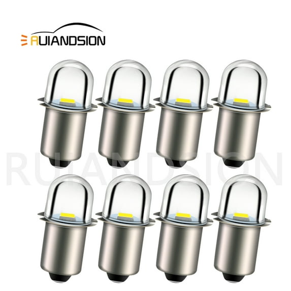 Ruiandsion P13.5S 3V LED Flashlight Bulb Torch Spear Bulb White Non-Polarity(Pack of 8)