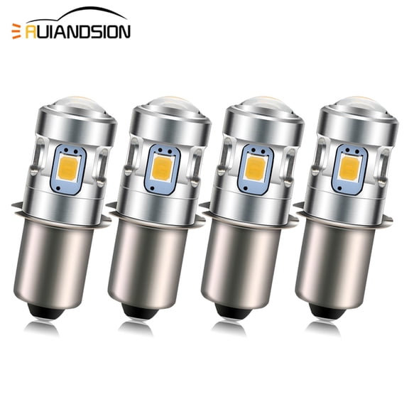 Ruiandsion P13.5S Bike Light Warm White LED Bulb 3V 500LM Non-Polarized Replacement for Flashlight Camping Lantern Headlamp,Pack-4