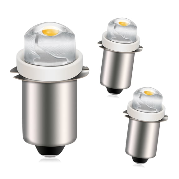 Ruiandsion P13.5S COB Flashlight LED Bulb 100LM 2800K Warm Yellow 3-18V DC for Spotlight Work Light,Replacement,3-Pack