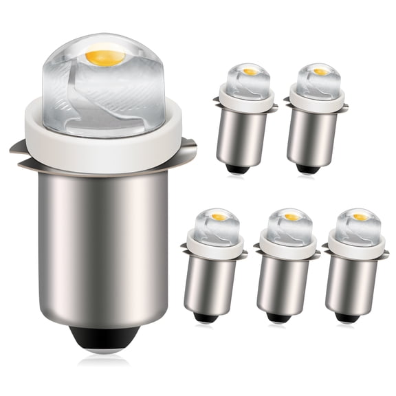 Ruiandsion P13.5S COB LED Light Bulb, 100LM 4300K Warm White, 3-18V DC for Drill Work Light Replacement, 6-Pack