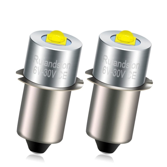 Ruiandsion P13.5S Flashlight LED Bulb,18V DC 1.8W 300LM Cool White,for Heavy Duty Work Light ,Replacement,2-Pack