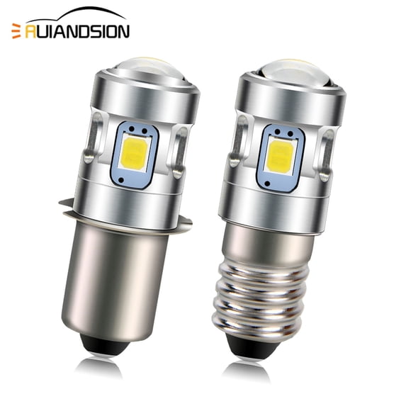 Ruiandsion P13.5S PR2 Base Mini LED Bulb, 3V 0.45W 400Lm Upgrade 6000K Cool White for Headlamp Work Light 2-Pack